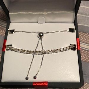 White Diamond Bolo Bracelet 1/2 CT TW